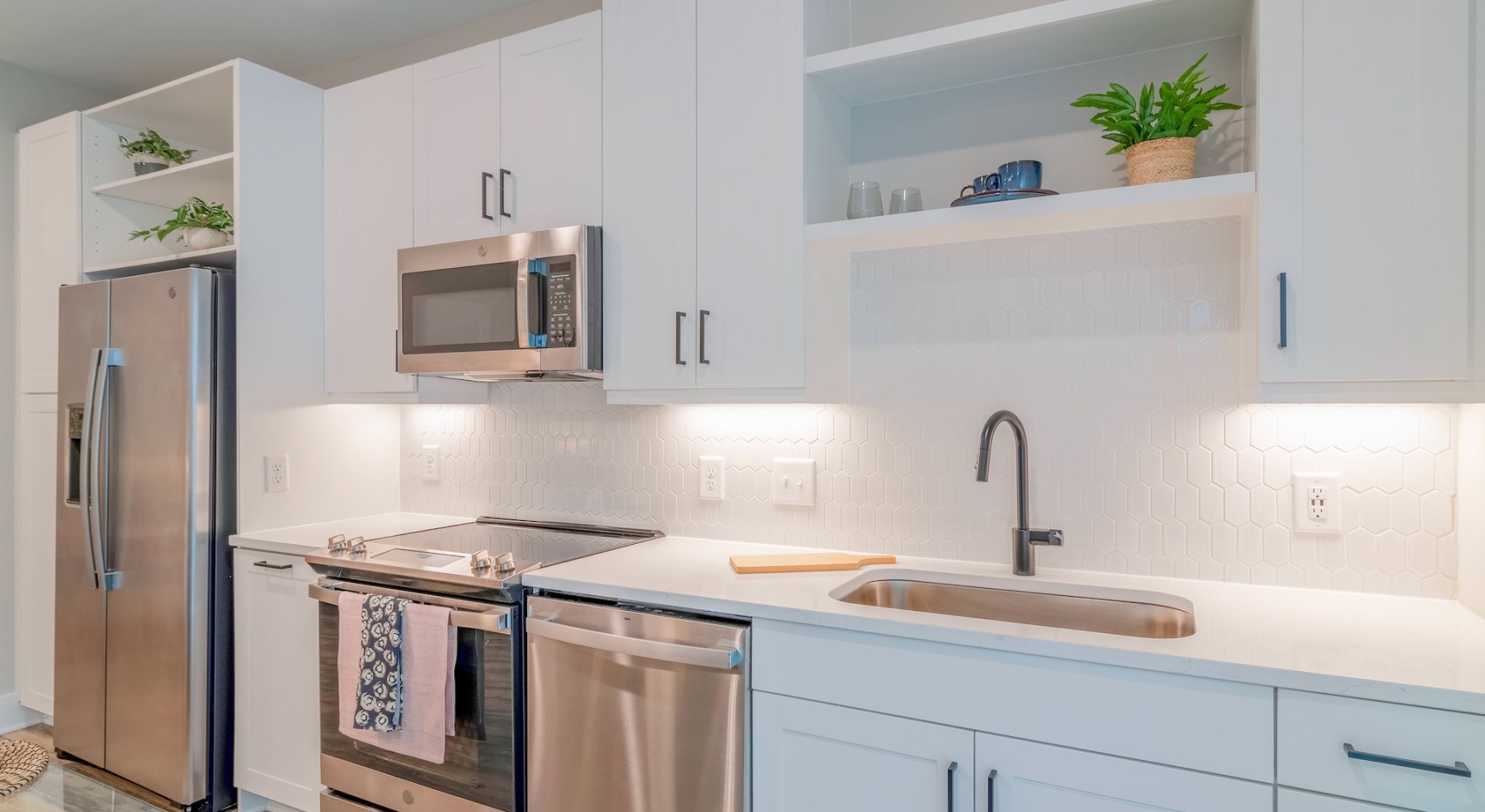 Well-lit kitchen with ample counter space