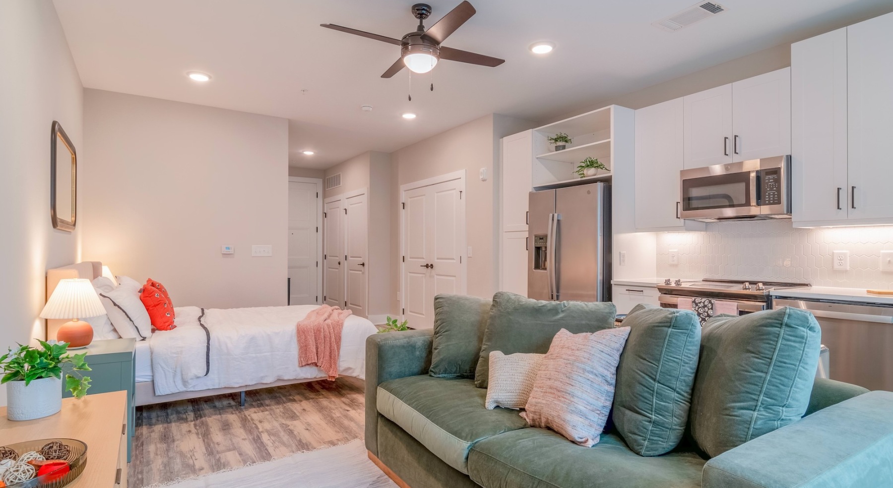 Open space living area with natural lighting