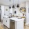 kitchen with large open areas around kitchen island