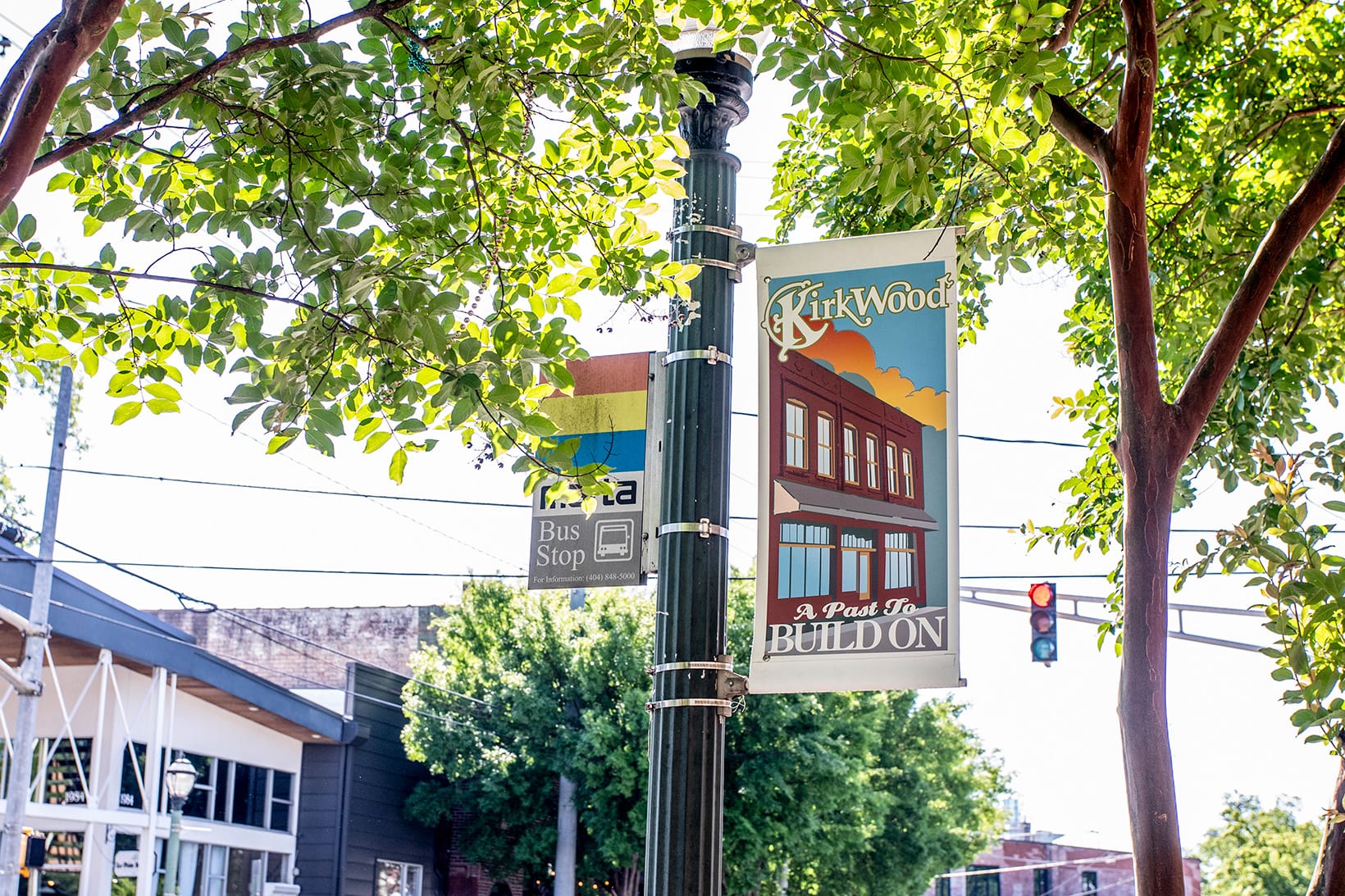 streetpost with a kirkwood flag